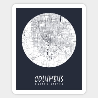 Columbus, Ohio, USA City Map - Full Moon Sticker